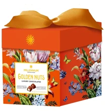 Конфеты Millennium Golden Nuts шоколадные с начинкой и целыми орехами 150 г (4820240035411): Вес, г 150