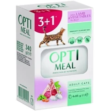 Вологий корм Optimeal Adult cats для дорослих кішок зі смаком ягняти та овочів 3+1х85 г (4820083907470): Тип Паучи
