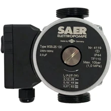 Насос циркуляционный SAER W35-25 130мм: Тип отопительные насосы