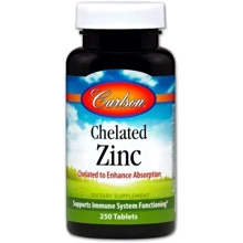 Carlson Labs Chelated Zinc 250 Tabs Цинк хелатний: Тип цинк