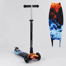 Самокат детский с алюминиевой трубкой руля + 4 колеса PU со светом Best Scooter A Black/Blue/Red (99660): Количество колес 4