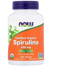 Now Foods Certified Organic Spirulina, 500 mg, 200 Tablets (NF2698): Форма выпуска Таблетки