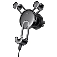 Держатель Baseus Car Holder Vehicle Mounted Air Vent with Lightning Cable Black (SULYY-01): Производитель Baseus