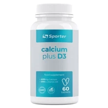 Sporter Calcium 400 mg +D3 Кальций + D3 60 таблеток: Тип Кальций