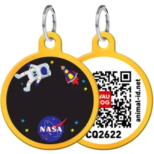 Адреснік WAUDOG Smart ID з QR-паспортом, малюнок "NASA", коло, 25 мм, золото (0625-0047-17): Виробник WAUDOG