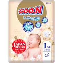 Підгузки Goo.N Premium Soft для немовлят NB до 5 кг 72 шт. (F1010101-152): Тип Подгузники