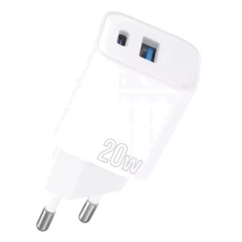 Зарядний пристрій Proove Wall Charger USB-C+USB Silicone Power Plus 20W White: Особливості USB-C, Power Delivery (PD)