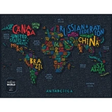 Скретч-карта світу Travel Map Letters World (Eng): Виробник 1DEA.me