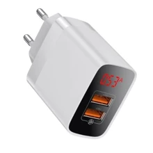 Зарядное устройство Baseus USB Wall Charger 2xUSB Mirror Lake Display Quick Charge 18W White (CCJMHA-A02): Особенности Быстрая зарядка