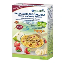 Каша мультизлаковая Fleur Alpine Банан Клубника Яблоко 200 г: Тип Каши безмолочные