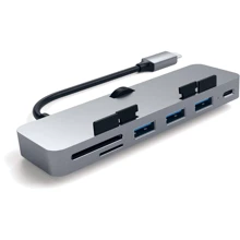 Адаптер Satechi Adapter Clamp Pro USB-C to USB-C+3xUSB3.0+micro SD+SD Space Grey (ST-TCIMHM): Колір сірий