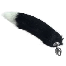 Анальна пробка з хвостом LoveToy Metal Anal Tail Large White+Black: Для кого унісекс