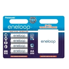 Аккумулятор Panasonic Eneloop AA 1900 4BP mAh NI-MH+case (BK-3MCCEC4BE): Емкость 1900 mAh