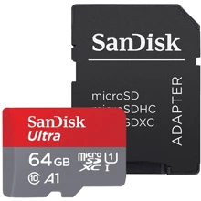 Карта памяти SanDisk 64GB microSDXC Class 10 UHS-I U1 A1 Ultra + adapter (SDSQUAR-064G-GN6MA): Тип карты microSDXC