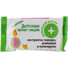 Домашний Доктор Детское крем-мыло с экстрактами череды, ромашки и календулы 70 g: Тип Крем-мыло
