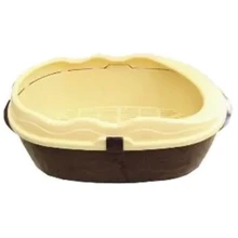 Туалет для котів Фауна глибокий з бортом та сіткою 40x30x15 см коричневий (4719): Вид Открытый