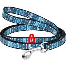 Поводок WAUDOG Nylon, рисунок "Этно синий" 10 мм 122 см синий (5235): Тип Поводок