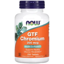 NOW Foods GTF Chromium 200 mcg 250 tabs Хром: Тип хром