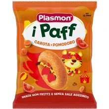 Снеки Plasmon Baby Puffs кукурузные с морковью и томатами 15 г (1136172): Тип Снеки