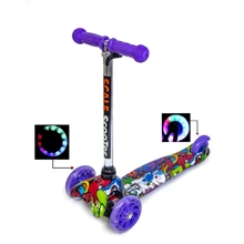 Детский самокат Micro Mini. Graffity Violet (все колёса светятся): Количество колес 3