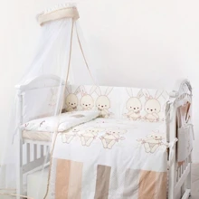 Постельный комплект 8 эл. Twins Dolce Друзья зайчики 4060-D-001, beige, бежевый: Тип постельный комплект