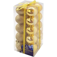 Набор елочных шаров NewYEAR 6 см 20 шт Золотистый (GN339-6 gold): Производитель NewYEAR