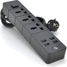 Сетевой фильтр Voltronic TВ-Т08, 3роз, 4*USB Black (ТВ-Т08-Black): Количество розеток, шт 3