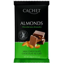 Шоколад Cachet Almonds молочний шоколад з мигдалем №42, 300г: Вага, г 300