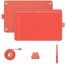 Графический планшет Huion HS611 Coral red: Формат поверхности A5
