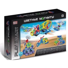 Конструктор магнитный Play Smart 7 моделей, 54 детали (2429): Количество деталей, шт. 54