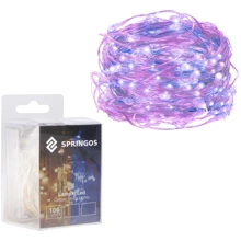 Гирлянда на батарейках Springos 9.9 м 100 LED CL0023 Pink/Blue: Тип Линейная
