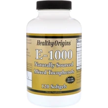 Healthy Origins Vitamin E-1000 IU Витамин E 120 гелевых капсул: Тип Витамин E