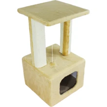 Когтеточка Lucky Pet домик Грот Люкс мех бежевая 33x33x67 см (193710): undefined undefined