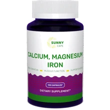 Sunny Caps Calcium, Magnesium and Iron Powerfull Кальций, магний и железо 100 капсул: Тип Магний + Кальций