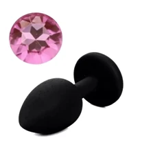 Силіконова анальна пробка із кристалом Silicon Black 04 ( розмір S ), SKN-SIL-BLACK 04: Для кого унісекс