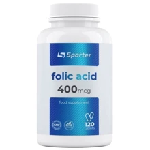 Sporter Folic Acid 400 mcg Фолиевая кислота 120 таблеток: Тип Витамин B