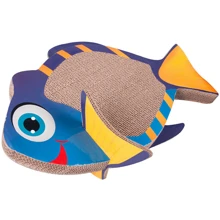 Дряпка Flamingo Fish Scratching Board для котов, картон 45x27x18 см синяя (560285): Размеры основания 45x27