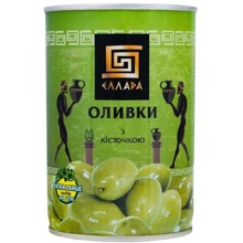 Оливки с косточкой Еллада 420 г (5202152520015): Вес нетто 420 г
