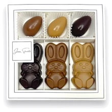 Шоколадный набор Laviva Chocolate Box of bonbons Bunny with eggs Заяц, яйца 120 г (UA-0183): Вес, г 120