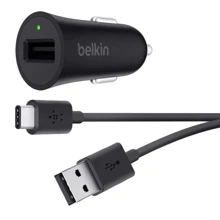 Зарядное устройство Belkin USB Car Charger BoostUp with Cable USB-C 1.2m Black (F7U032BT04-BLK): Кабель в комплекте USB-C