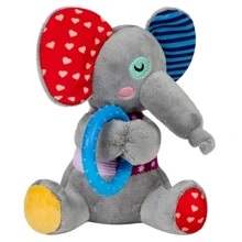 Іграшка для собак GiGwi Plush Слоненя з кільцем та пищалкою текстиль термопластична гума 16 см (2256): Виробник GiGwi