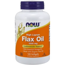 NOW Foods HI-LIGNAN FLAX OIL ORGANIC 120 SGELS Льняна олія: Тип Лляна олія