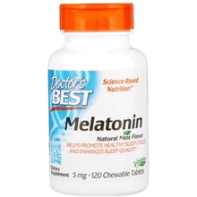 Doctor's Best, Melatonin, Natural Mint Flavor, 5 mg, 120 Chewable Tablets (DRB-00407): Форма випуску таблетки жувальні