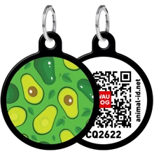 Адреснік WAUDOG Smart ID з QR-паспортом, малюнок "Авокадо", коло, 25 мм, чорний (0625-0048-01): Виробник WAUDOG