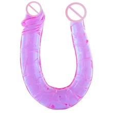 Анально–вагинальный стимулятор Twin Head Jelly Penic Dong, 30x3 см: Назначение Для двойного проникновения