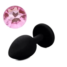 Силіконова анальна пробка із кристалом Silicon Black 02 ( розмір S ), SKN-SIL-BLACK 02: Для кого унісекс