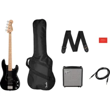 Набор для начинающих бас-гитаристов Squier by Fender Affinity PJ Bass Start Pack Black: Тип Бас-гитара
