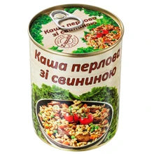 Консервы L'appetit Каша перловая со свининой 340 г (4820021840418): Вес нетто 340 г