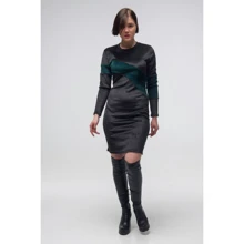 Платье FLFashion Махаон ТПМ 2813 46-48 черное повседневное до середины бедра: Состав Полиэстер