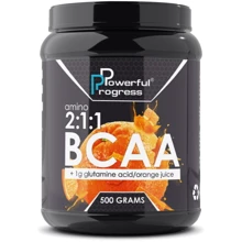 Аминокислота для спорта Powerful Progress BCAA 2:1:1 + Glutamine 500 g /50 servings/ Orange: Вкус Апельсин